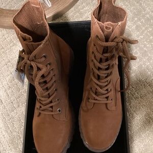 Boots by Blowfish.  Size 9-1/2 brown tie front slip on 1-1/2 in heel.